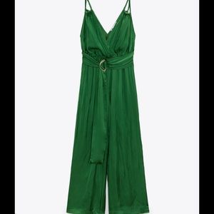 Zara Satin Buckle Jumpsuit Size XS
